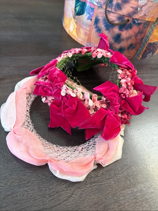 Vintage Accessories - Bundle of Two Vintage Pink Calot Hats